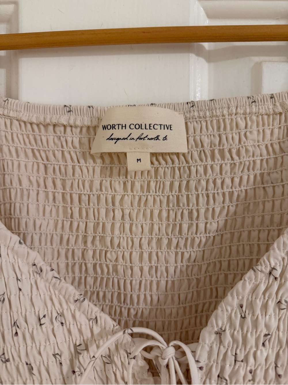 Worth Collective - Smocked Square-Neck Maxi Dress in Cream - Picture 3 of 4